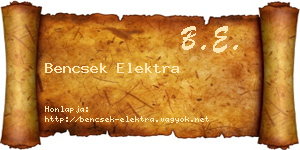 Bencsek Elektra névjegykártya